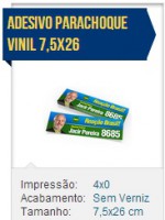 ADESIVO PARACHOQUE VINIL 7,5X26 CM - 100 UNI.